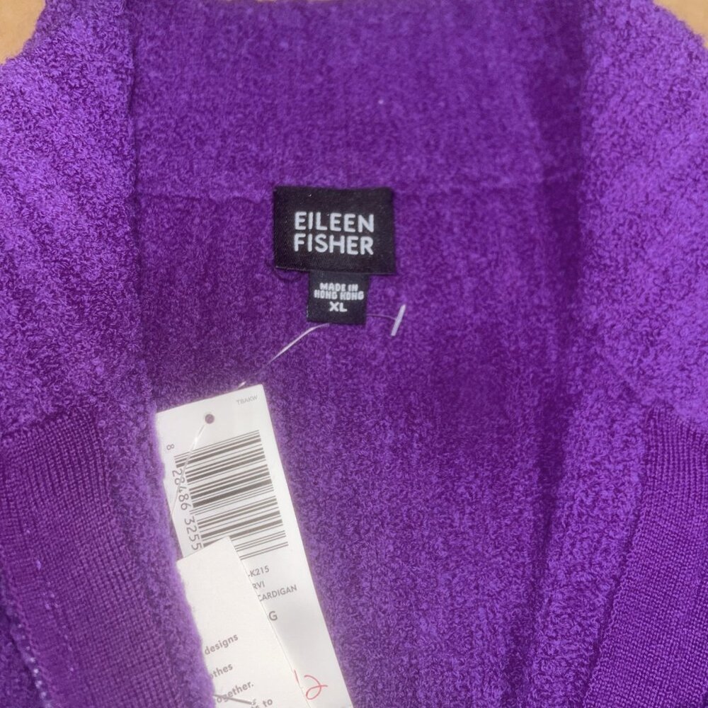 Eileen Fisher Purple Ribbed Zip Jacket XL - Picture 3 of 3